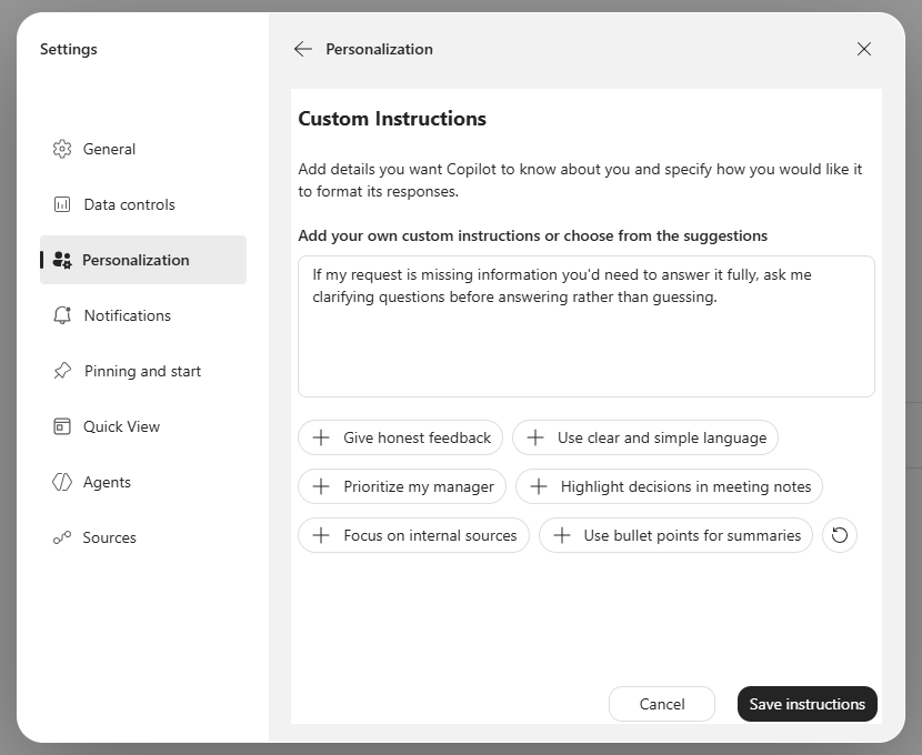 Custom Instructions